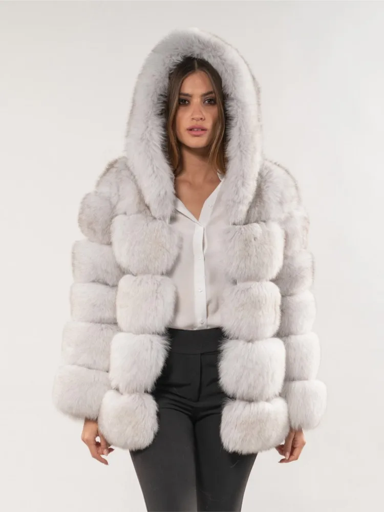 

RAISE Women Winter Faux Fur Coats Long Sleeves Open Stitch Hooded Fur Jackets For Lady Plush Thicken Warm Female Eco Fur Jackets