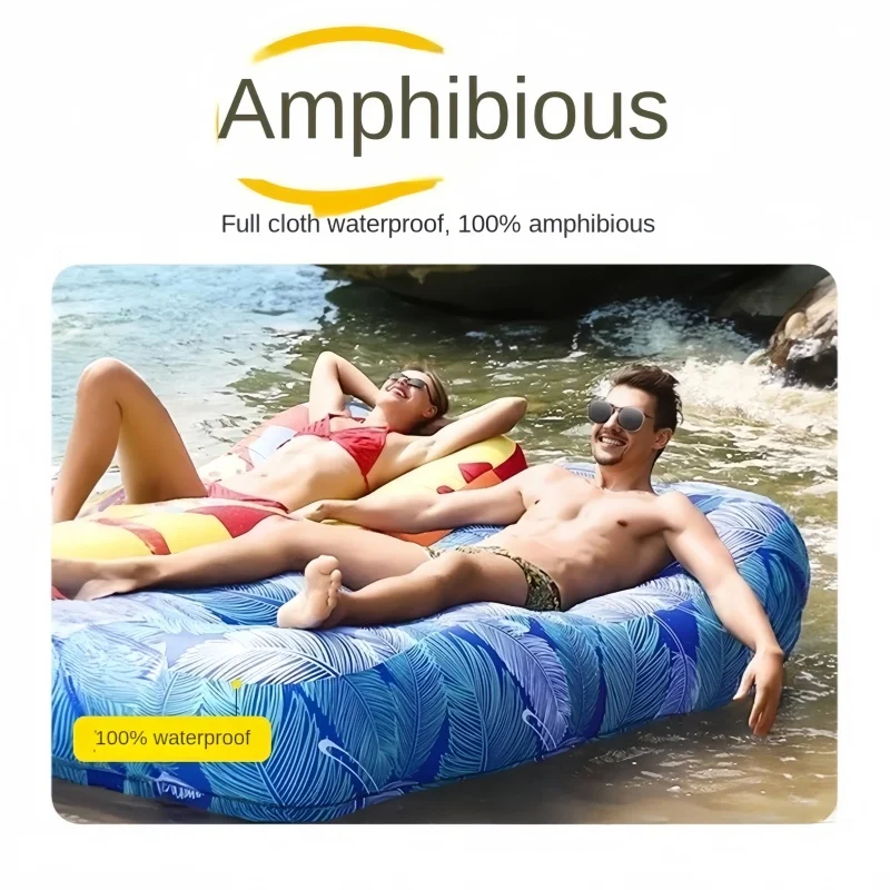 Sunshade Inflatable Sofa, Outdoor Camping Quick Inflatable Lazy Lounge Chair, Beach Inflatable Bed, Suitable for Beach Travel