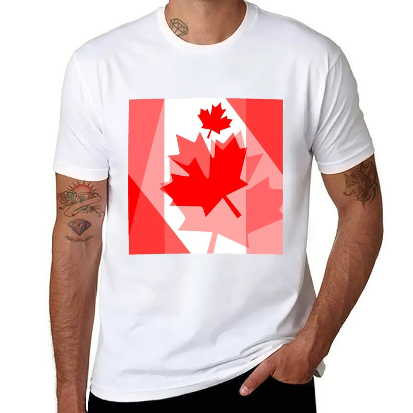 New A Canadian Flag Wave T-Shirt Short sleeve tee graphics t shirt anime clothes cute tops mens t shirt