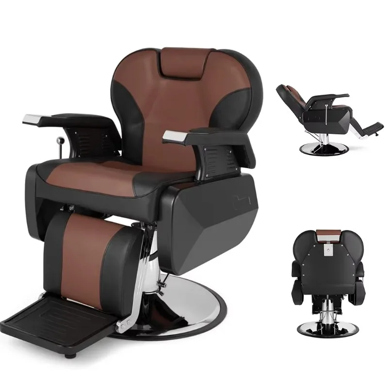 Stylish New Men's BarBer Chair with Inverted Haircuts Retro Lift Hairdressing Chair Luxury Classic Vintage Salon Barber Chair
