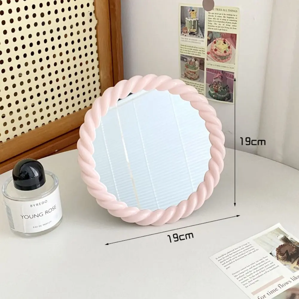 Creative Cartoon Makeup Mirror Square Round Dressing Table Mirror High Appearance Cream Style Folding Princess Mirror