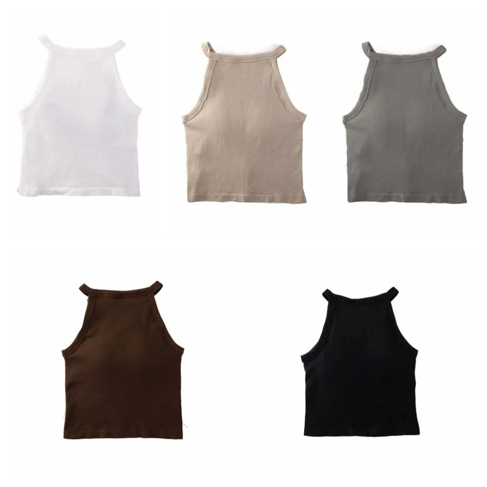 قميص قصير غير رسمي بدون أكمام ورقبة دائرية وحمالات رفيعة وحزام رفيع ملابس شاطئ نمط فتاة حار قميص قصير مع وسادات صيفية #6