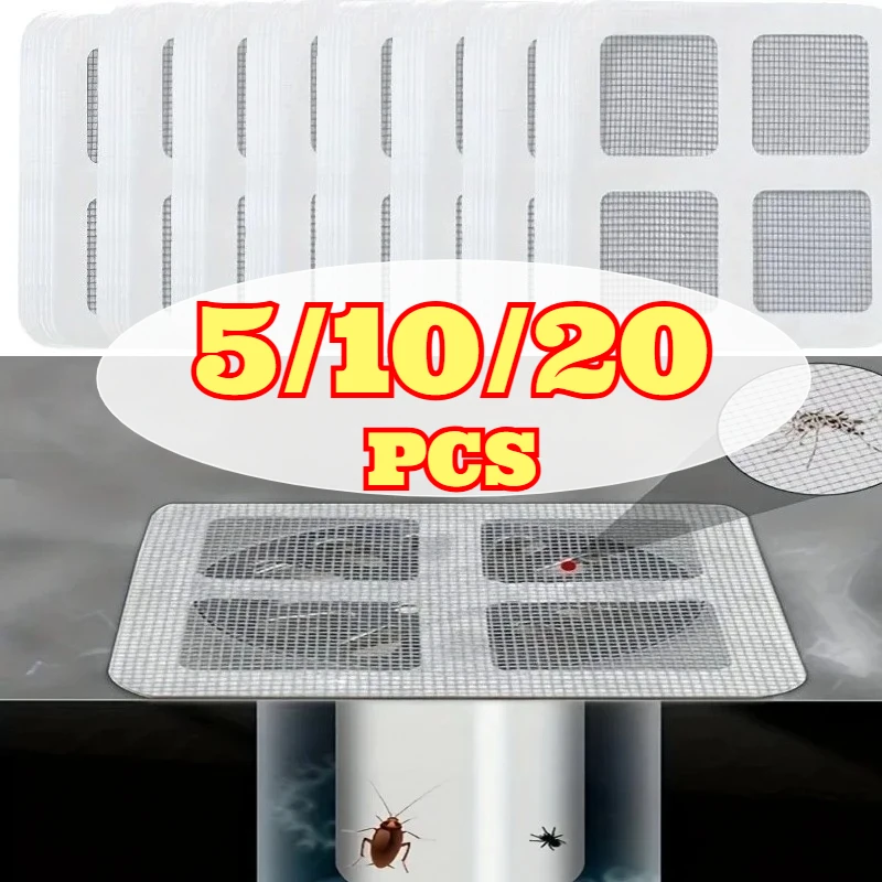 

5-20Pcs Disposable Floor Drain Sticker Shower Drain Hair Catcher Cover Sink Strainers Hair Filters Bathtub Mesh Filter Sticker