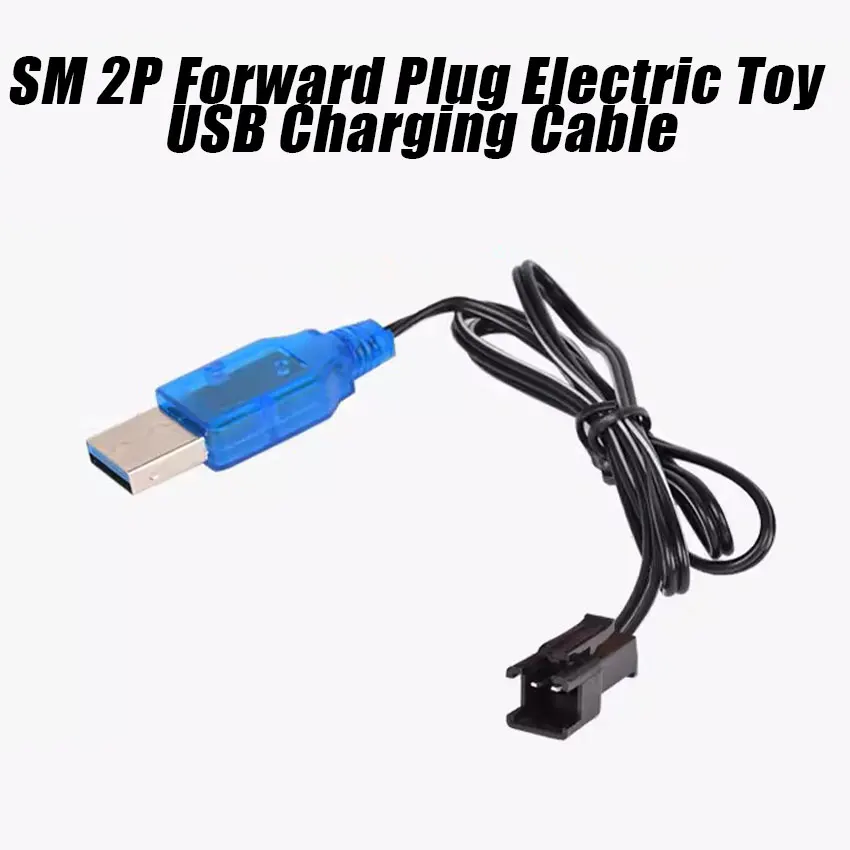 1-3pcs 3.7V 400mA NiMh/NiCd Battery USB Charger Packs SM 2P Forward Plug Electric Toy USB Charging Cable