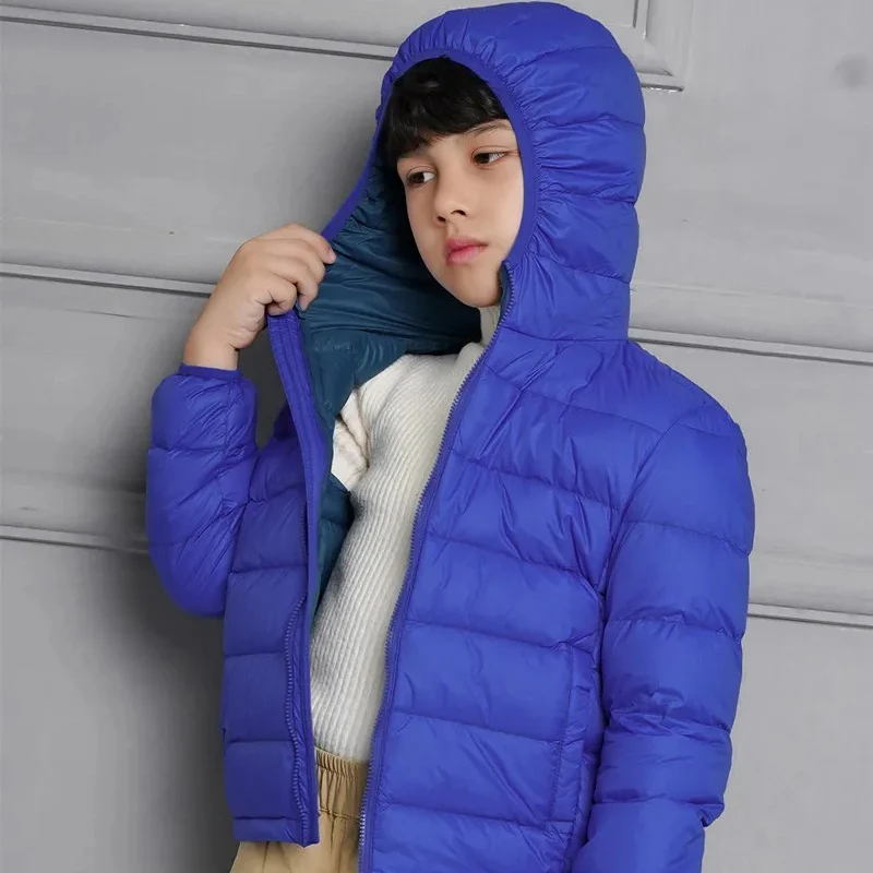 0-10℃ Autumn Winter Kids Down Jackets for Girls Children Warm Hooded Down Coats 2-16 Years Boys Toddler Parkas Outerwear Clothes