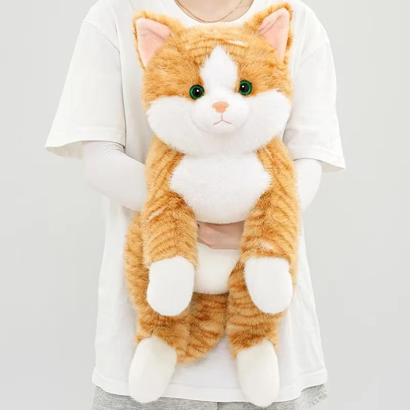 

Lifelike Lying 3 color Cat Plush Toy Soft Stuffed Animal Cute Plushie Doll Lie Prone Funny Long Arm Kitten Pillow for Girl Gifts