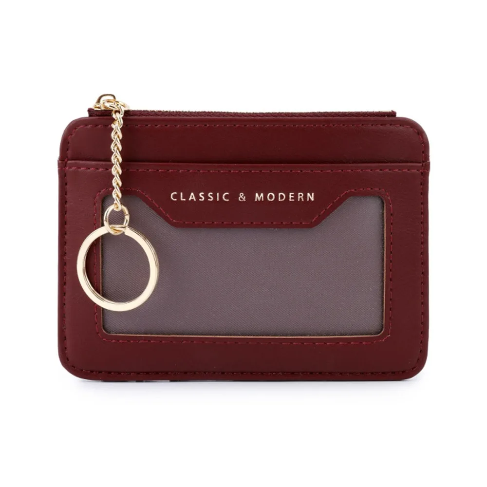 Ladies Accessory Multi-card Slots Card Bag Keychain Hanging PU Leather Multi-card Wallet Leather Coin Purse Everyday Carry