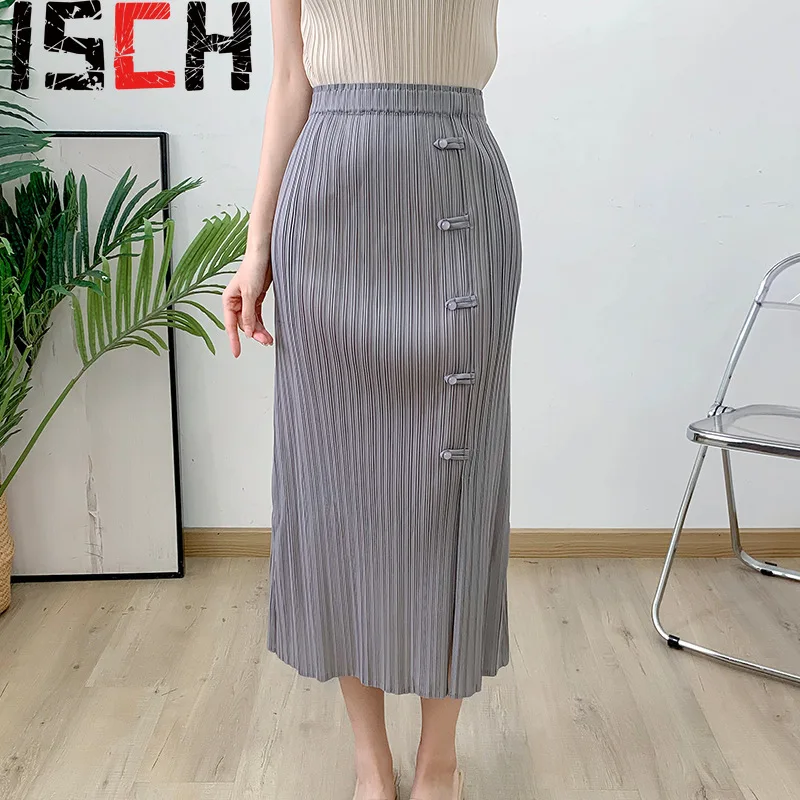 

Pleats Open Pleats High Waisted Package Hip Half-body Skirt 2024 New Fall Step Skirt with Top Pleated Half Skirt Women Clothing