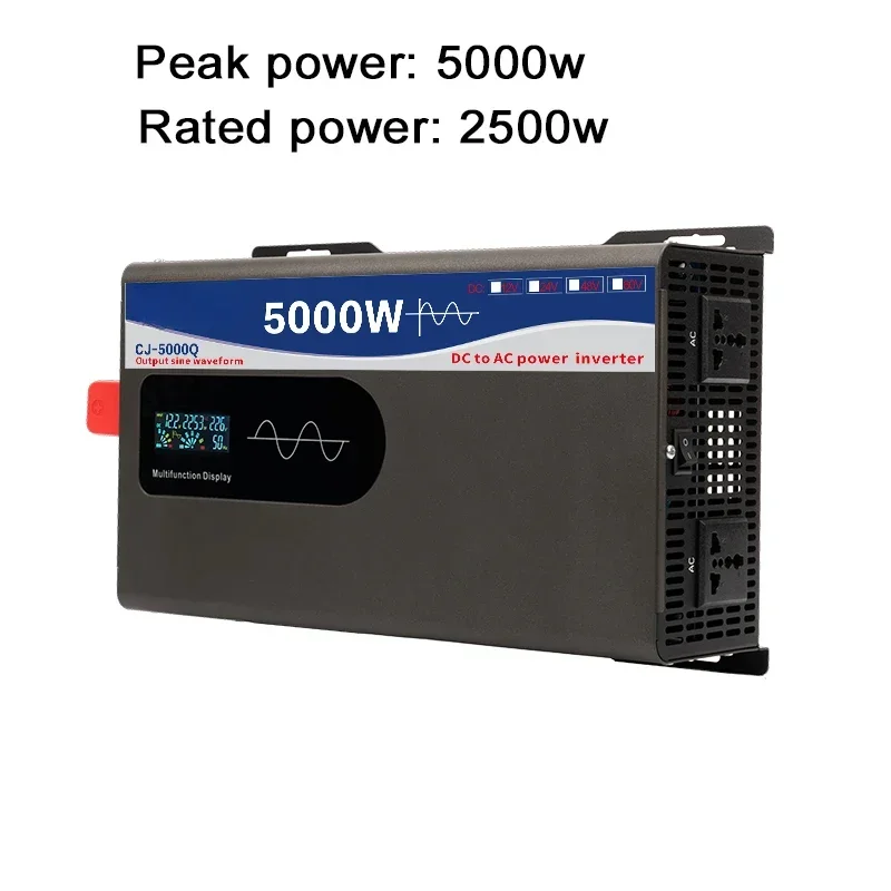 Off grid solar car inverter 12v 24v 48v DC to AC 110v 220v Pure Sine Wave Inverter  rated power 2500w peak power 5000w converter