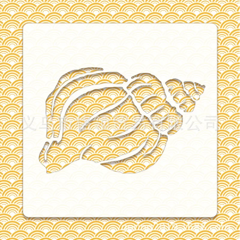 1Pc 13*13cm White PET Marine Animal Series Hollow Stencils Scrapbooking Wall Poster Graffiti Spray Paint Painting Coloring Mold