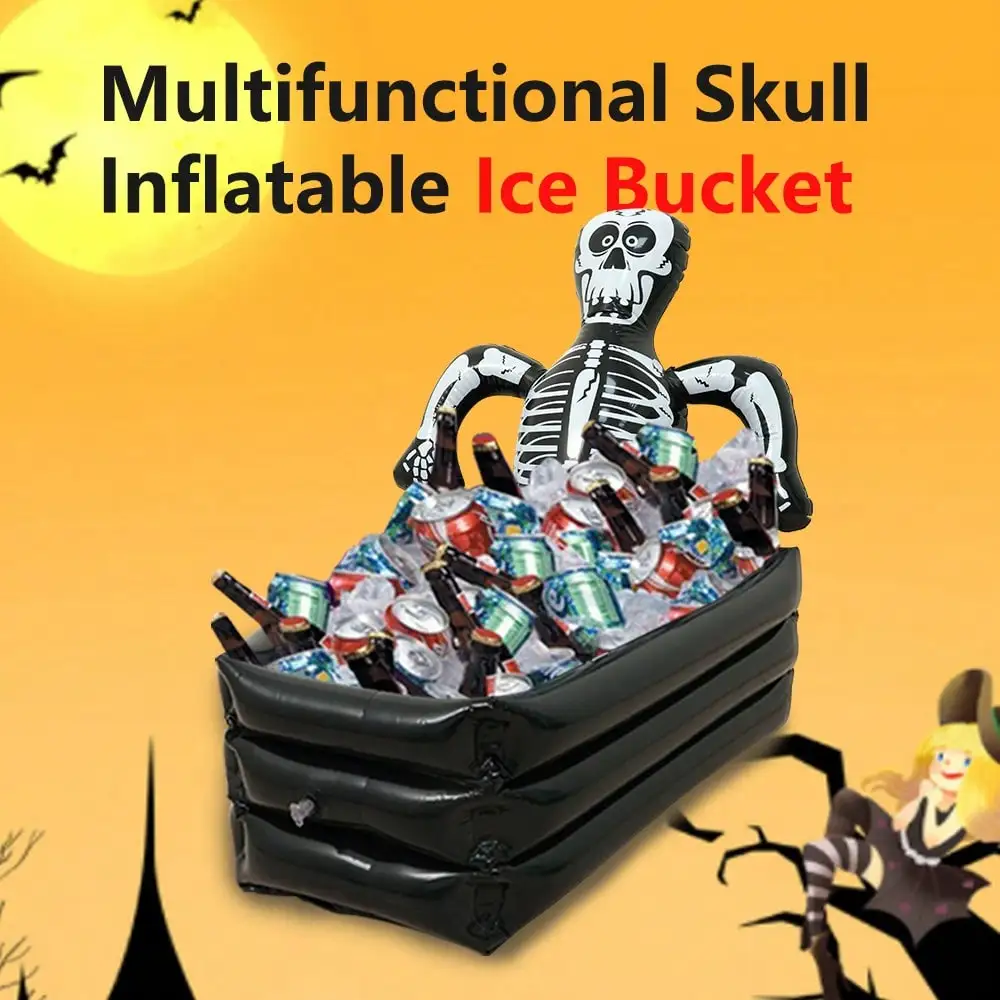 Halloween Decoration Skull Ice Bucket Halloween Party Supplies Beverage Bucket Halloween Decorations Storage Bucket Ice Trough