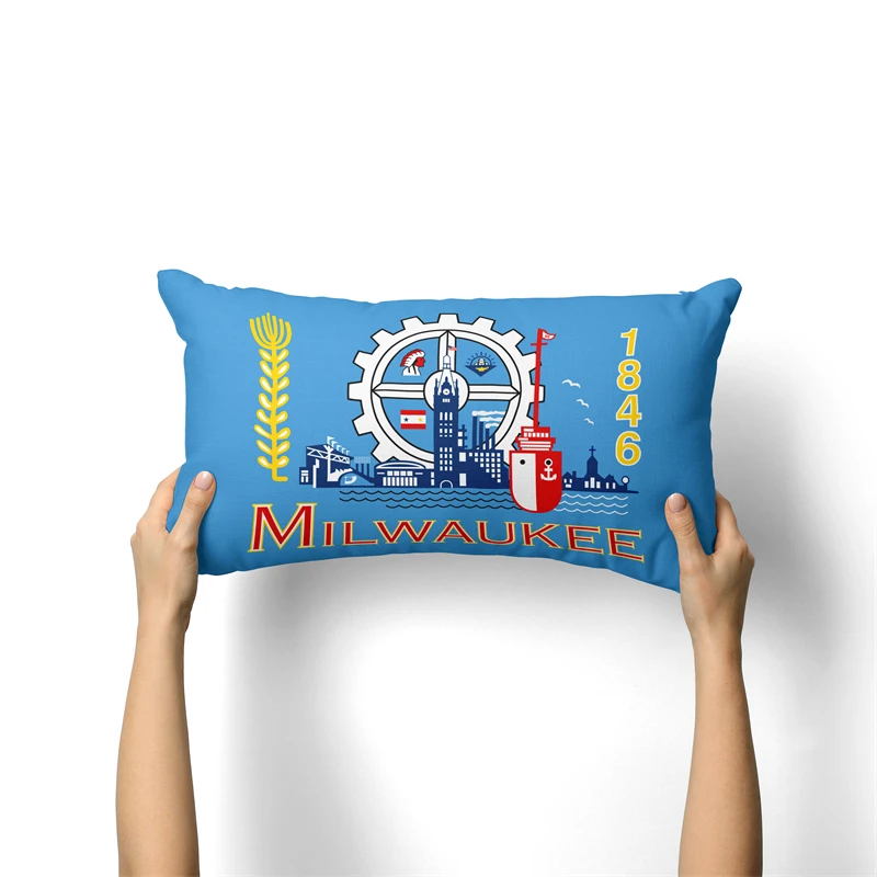 Gaslight Gatekeep GirlbossKiss Milwaukee Wisconsin Rectangular Throw Pillow Covers Cushion Cases Pillowcases