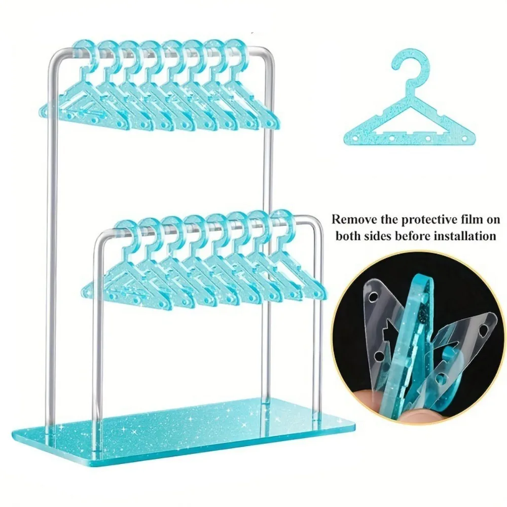 Jewelry Organizer 16pcs Hangers Shaped Jewelry Holder Detachable Acrylic Dangle Earrings Display Racks Transparent DIY