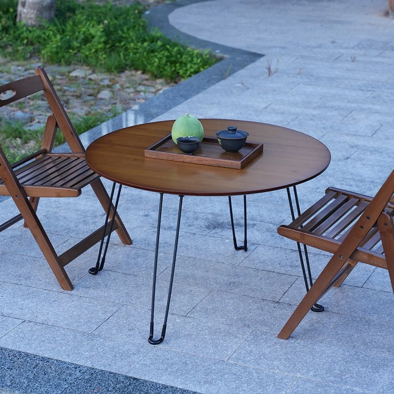 portable round folding table small casual outdoor picnic coffee table minimalist camping mesa plegable camping Outdoor furniture