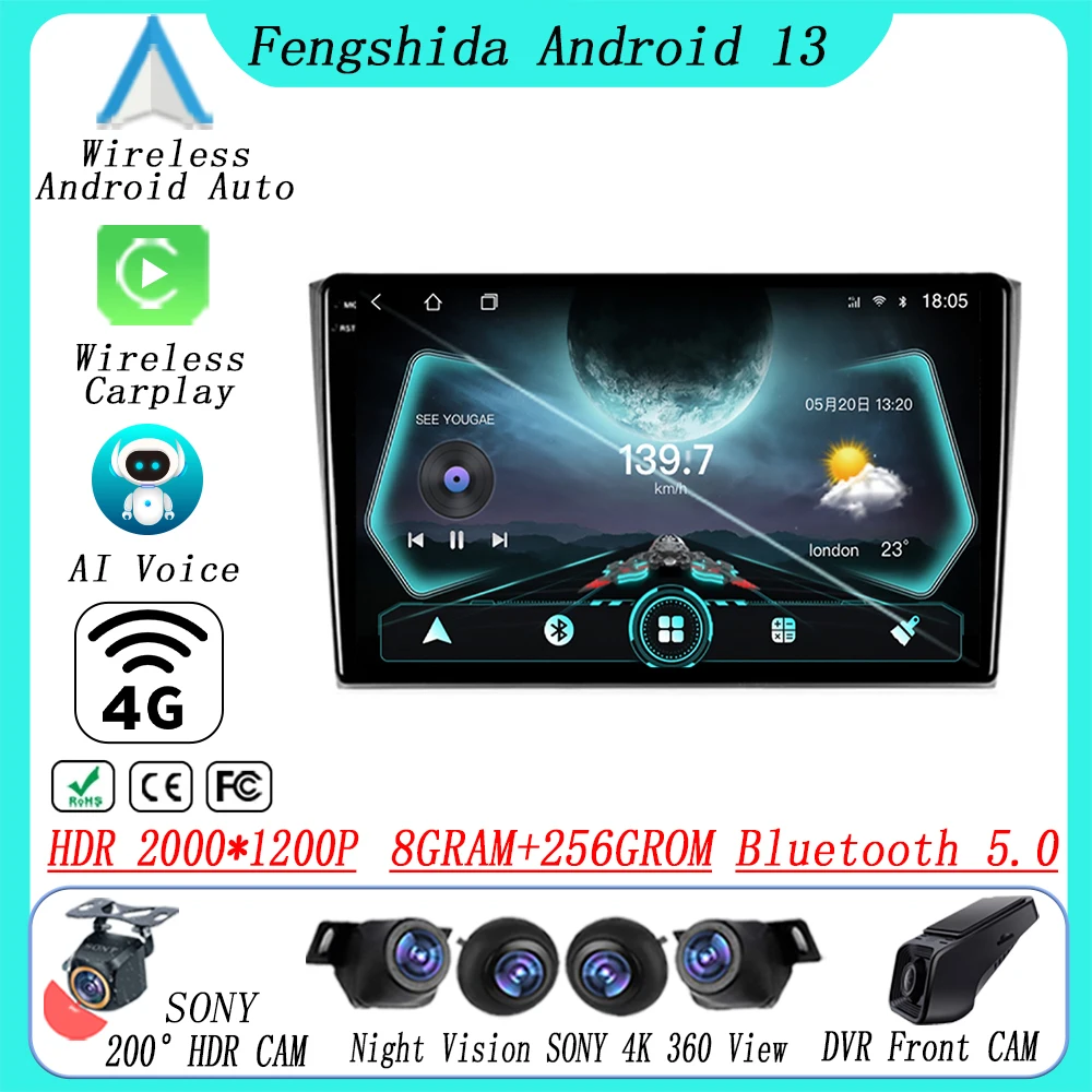 

Android 13 Car Radio Player Stereo Head Unit For Mazda CX9 CX-9 CX 9 TB 2006 - 2016 GPS Navigation Wireless Android Auto 5G WIFI