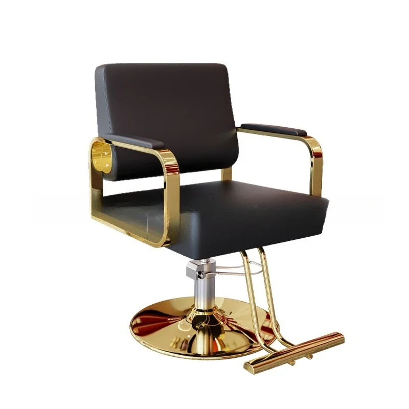 

Beauty chair, lifting rotating light luxury stainless steel hair cutting chair