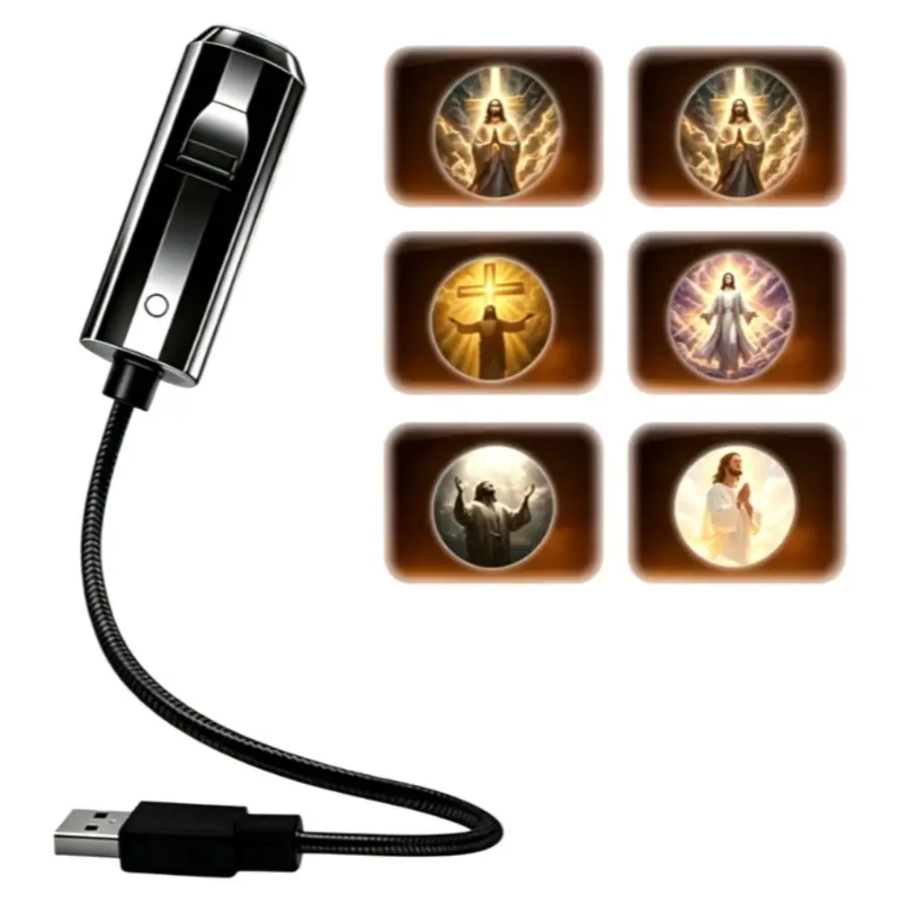 Interchangeable Films USB Car Projector Light 5V Plug & Play Auto Ceiling Projection Lamp Ocean Christmas Pattern Decor