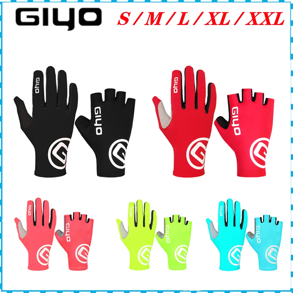 GIYO-guantes de Ciclismo de Gel para hombre y mujer, manoplas de dedos completos y largos para pantalla táctil, para ciclismo de montaña o carretera