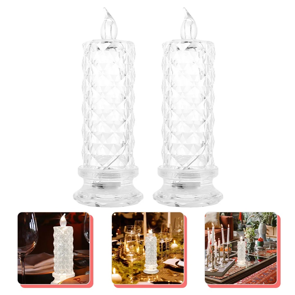Velas eléctricas sin llama, luz romántica para el Día de San Valentín, dormitorio, decoración del hogar, velas eléctricas, 2 uds.