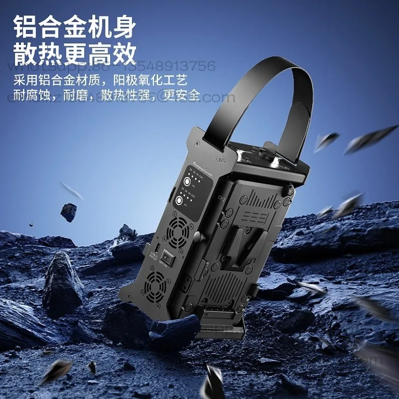 

LED light dual-channel battery power supply box, photography light DC interface power supply V-Mount gusset