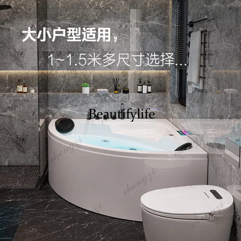 A68Japanese Surf Massage Smart Thermostatic Bath Household Adult Acrylic Corner Triangle Bath