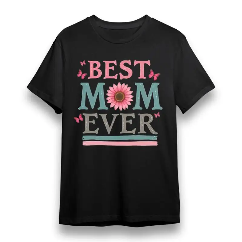 تي شيرت رجالي مع أفضل أمي على الإطلاق أسود 100 قطن الولايات المتحدة الأمريكية