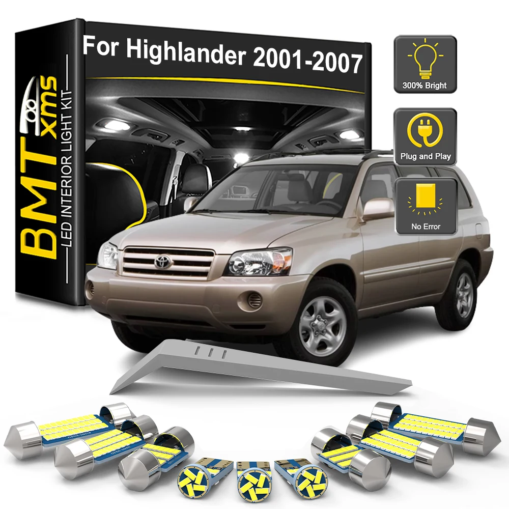 BMTxms 4/7/11Pcs Canbus For Toyota Highlander Kluger 2001 2002 2003 2004 2005 2006 2007 Car LED Interior Light Kit Accessories