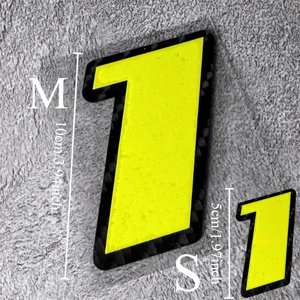 2Pcs/Set Neon Yellow 0-9 Racing Number Vinyl Sticker Waterproof for Car Motorcycle Helmet Bike
