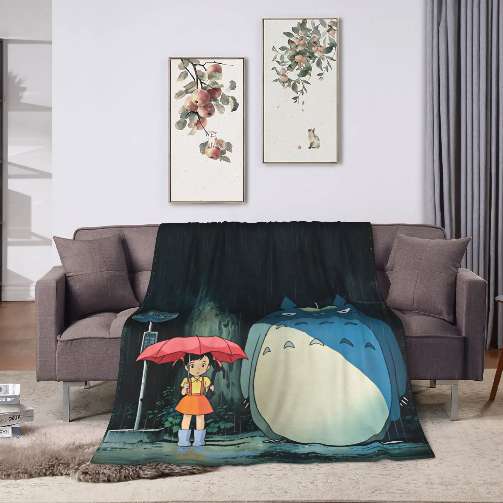 Warm Soft Blankets Picnic  Totoro Throw Blanket  Flannel Bedspread For Living Room Fashion Sofa Bed Cover