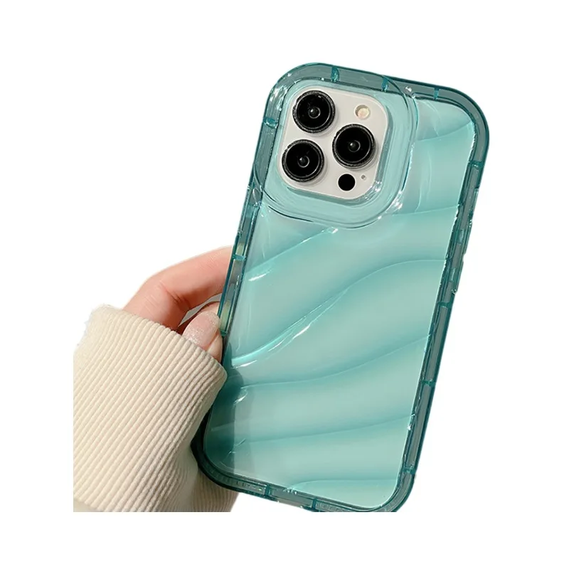 

TRSYPHXM new Suitable for iPhone15 phone case water wave pattern all inclusive transparent anti drop soft shell protective cover