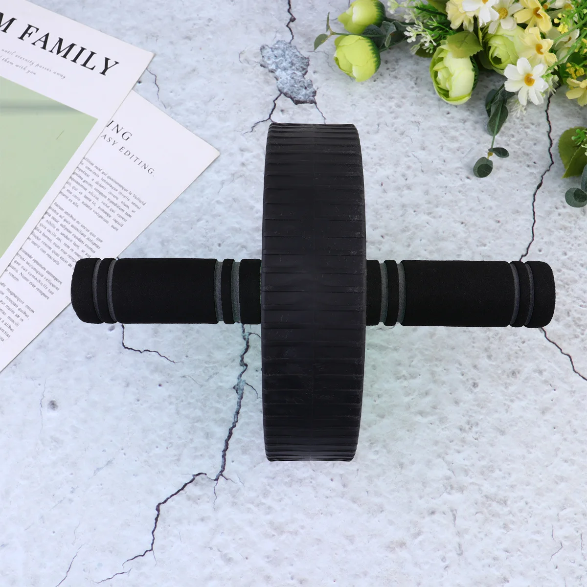 

1pc Ab Roller Green Durable Lightweight Portable Abdominal Exercise Device For Home Workout Fitness Equipment Muscle Building