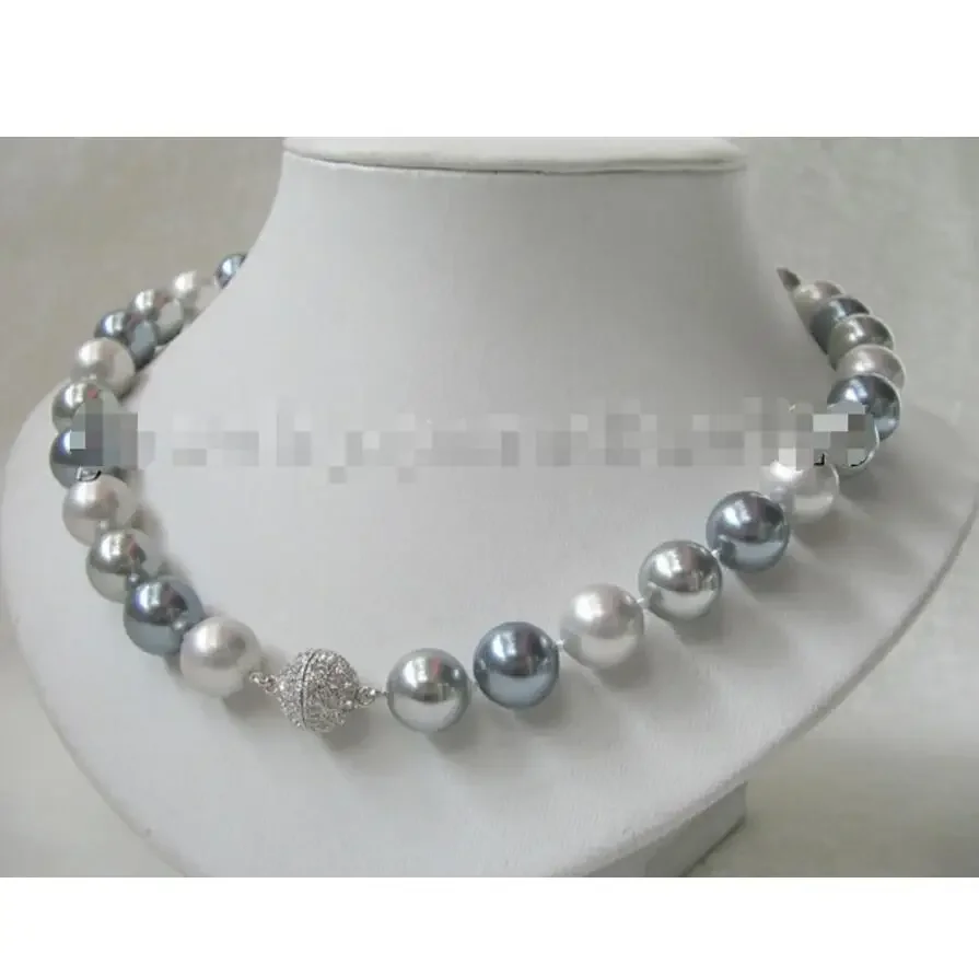 

Модные украшения Красивое 18 "12 мм идеальное круглое многоцветное жемчужное ожерелье из ракушек Южного моря Благородный стиль Natur