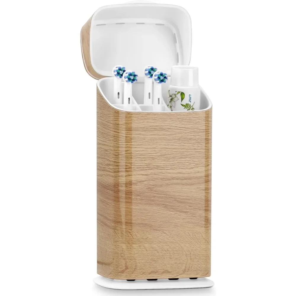 

Toothbrush Holders with Cover - Electric Toothbrush Length Less Than 9 inches, 5 Slots Tooth Brush Holder for Bathroom,