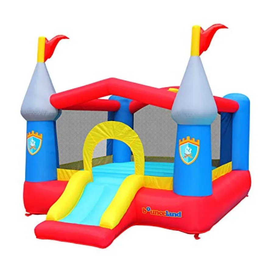 

Надувной батут-замок с баскетбольным кольцом, горкой и безопасным входом, сертифицированный UL, прочный, с надувным механизмом