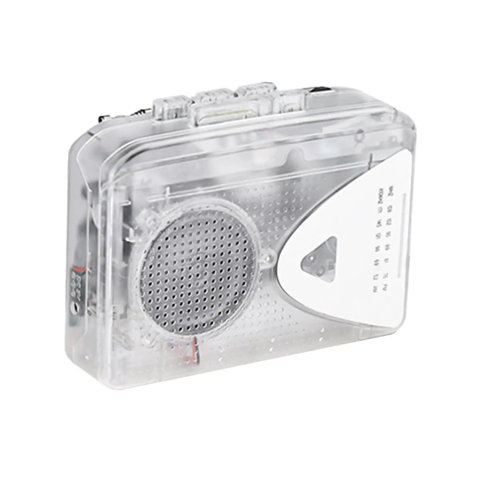 

Cassette Player Portable Easy to Use with Headphones Transparent AM FM Radio