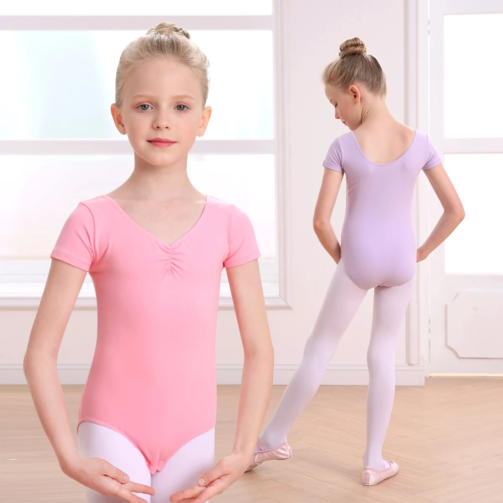 Dance Ballet Leotards Basic Short Sleeve for Girls Toddler Gymnastics Outfit