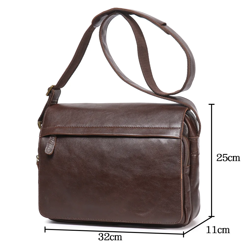 Genuine Leather Shoulder Bag Vintage Cowhide Casual Travel Crossbody Bag