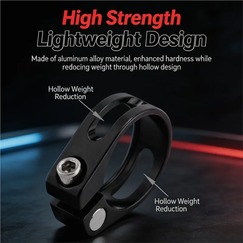 Aluminum Alloy Bike Seatpost Clamp 28.6-34.9mm Bicycle Seat Tube Collar Bolt Lock MTB Road Bike Lightweight Cycling Accessories - view 3