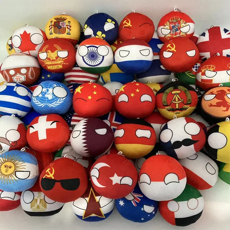 10cm 68 Styles Country Ball Plush Toy Polandball Pendant Country Flag Ball Gifts for Children Argentina Countryball Stuffed Doll