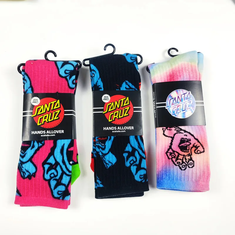 1 pair of printed street skateboard trendy socks, long leg sports outdoor socks