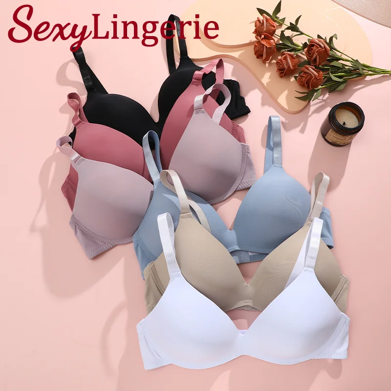 Sexy Seamless Bra for Women Push Up Brassiere Adjustable Straps Deep V Soft New Female Underwear 3/4 Cup Lady Wirefree Lingerie