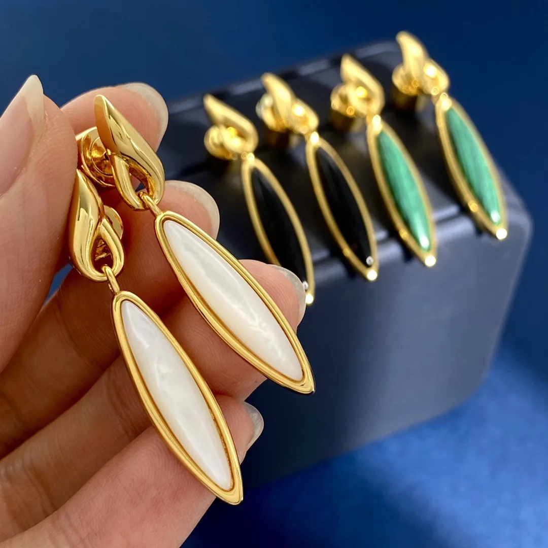 Brass With 18K Gold Shell Drop Earring Women  Jewelry Punk Designer Club Cocktail  Party Boho Japan Korean