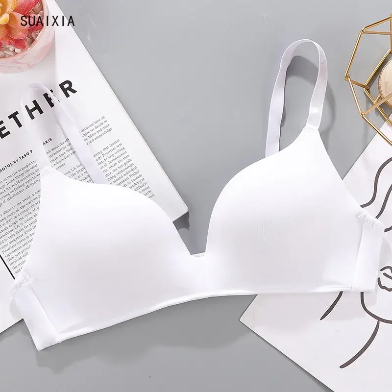 Women Seamless Bra Sexy No Wire Push Up Underwear Girls Students Breathable Thin 12 Colors Bras