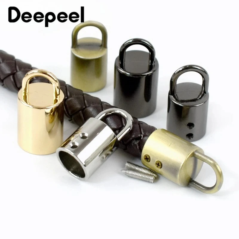 

20Pcs 11/14mm Metal Buckles Tassel Fringes Cord Stopper Shoulder Bag Strap Connector Clothes Cap Rope Lock Hardware Accessories