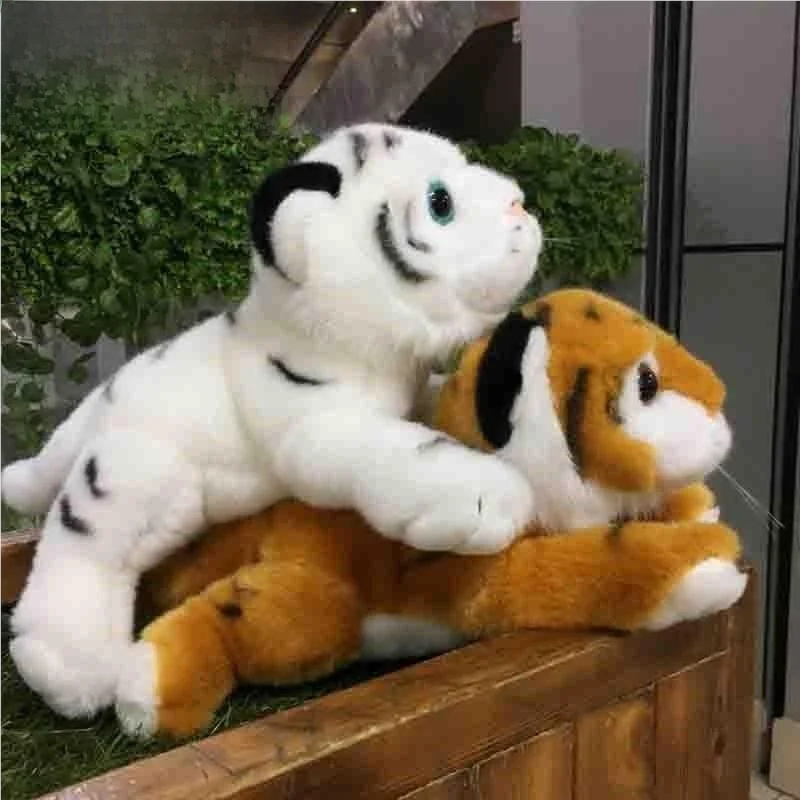 

Плюшевая игрушка-тигр Longhong White Tiger Doll, сувенир из зоопарка, размер для взрослых, мягкий материал EVA