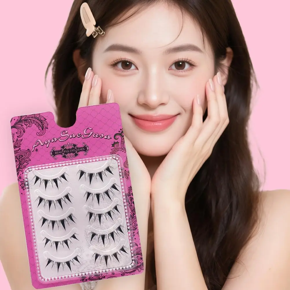 Pestañas postizas cortas, serie de gatos húmedos, tallo duro Natural, trabajo, simulación falsa desnuda, maquillaje doble diario, soporte para párpados N5J1