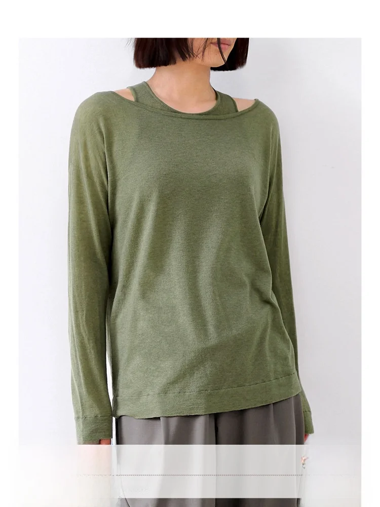 

Вязаный свитер из 80-ниточной водорастворимой шерсти с длинными рукавами, тонкий, на одно плечо, весна-лето, женский, свободный крой, шерстяной топ