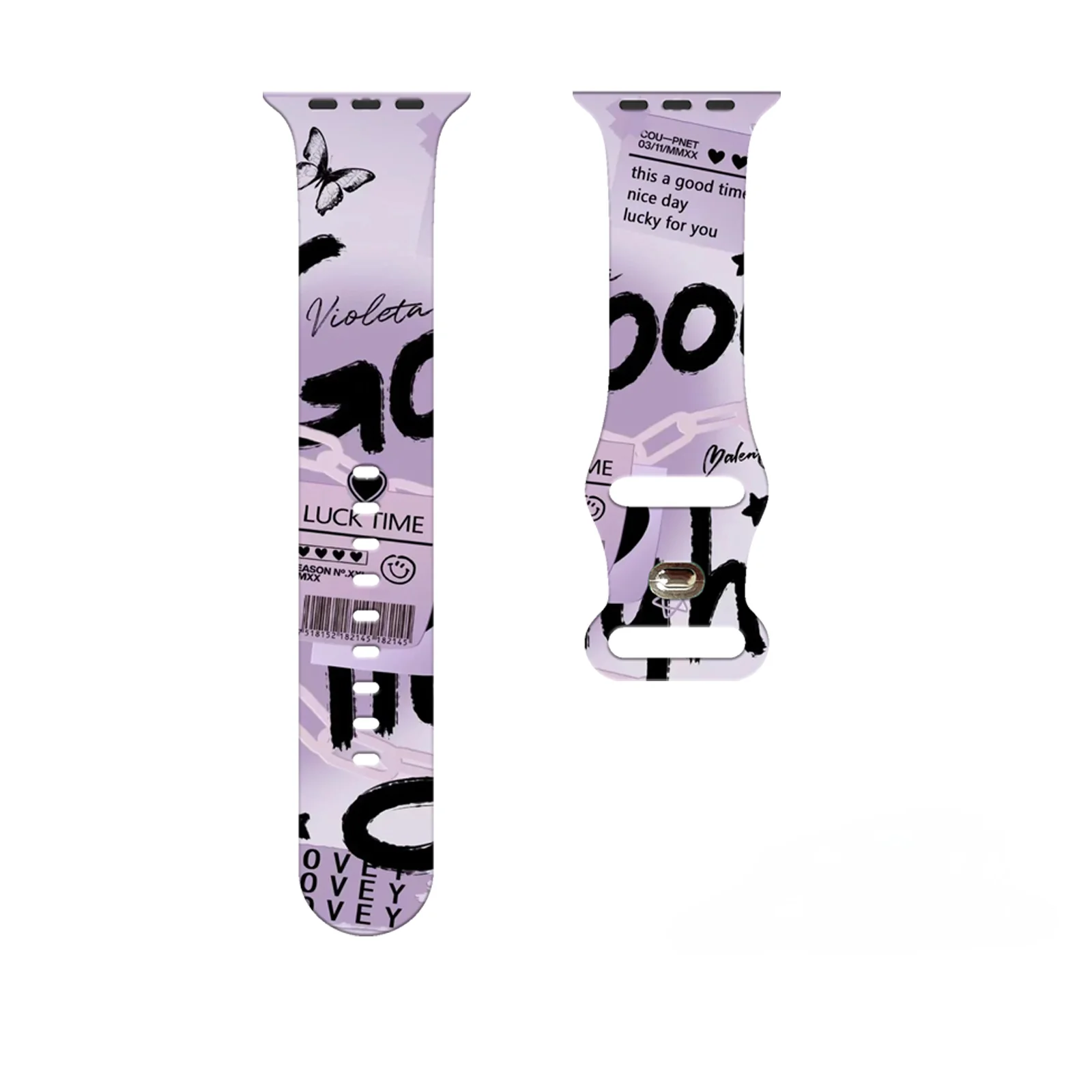 

Sweet Cool Series Printed Strap For Apple Watch 10 9 8 7 Silicone Band Replaceable Bracelet for iWatch 46mm 44mm 42m Watchband
