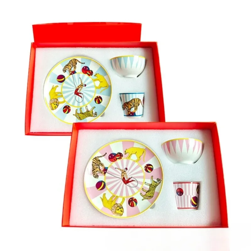 Hotel tableware table set circus four pieces hotel clubhouse box tea house plate bowl spoon