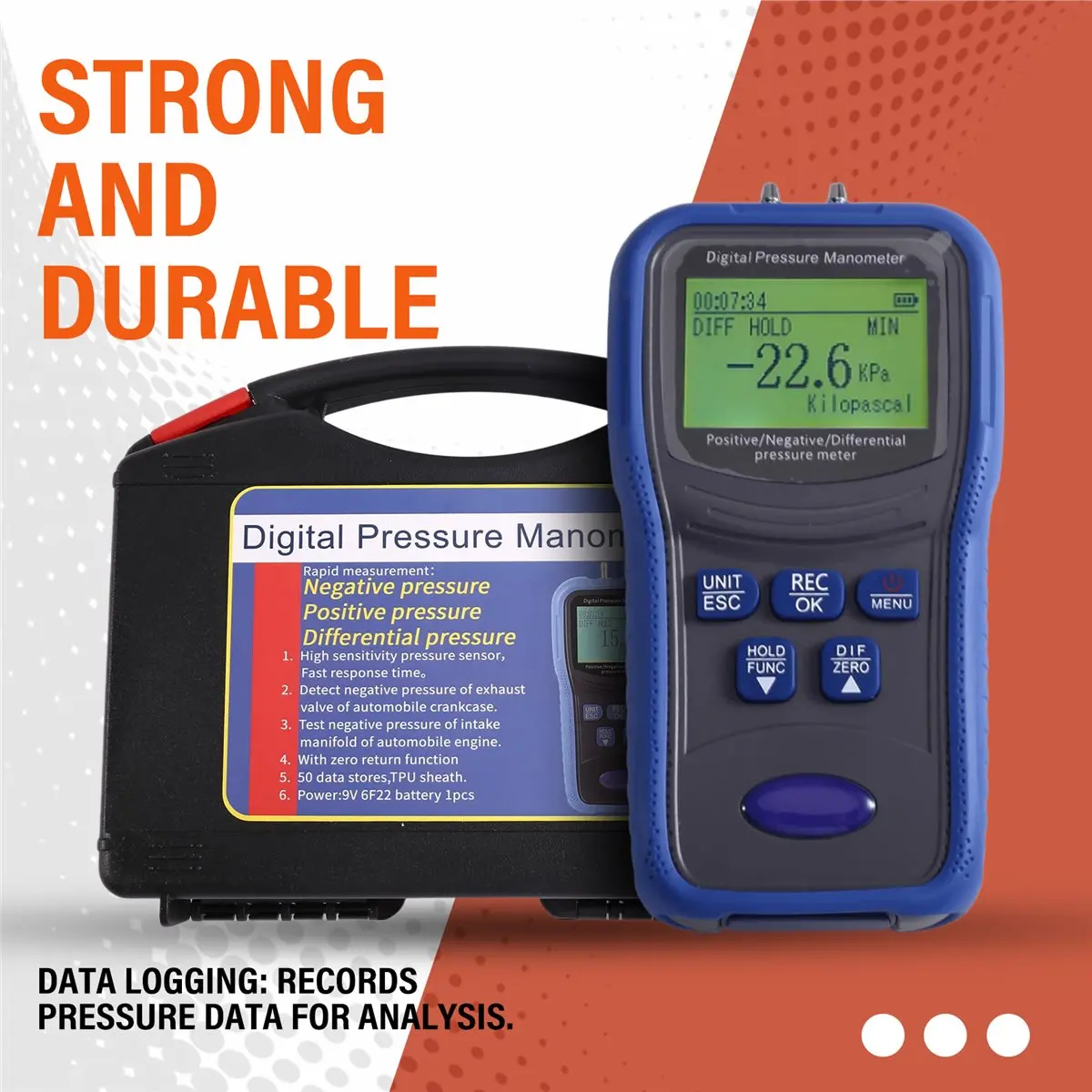 manometro-digital-de-presion-diferencial-828328-±2068kpa-max-min-avg-registro-de-datos-para-monitoreo-de-caida-de-presion-en-filtros